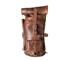 Load image into Gallery viewer, Large Double Roll Top Leather Duffel