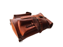 Load image into Gallery viewer, Double Roll Top Leather Duffel medium leather bag