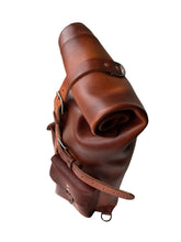 Load image into Gallery viewer, Double Roll Top Leather Duffel medium leather bag