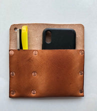 Load image into Gallery viewer, Large Leather Instrument Caddy Sleeve for Pens, Phone, Markers and other Tools