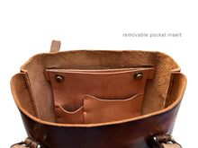 Load image into Gallery viewer, Horween Full Grain Leather Tote Bag with custom insert