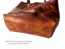 Load image into Gallery viewer, Horween Full Grain Leather Tote Bag with custom insert