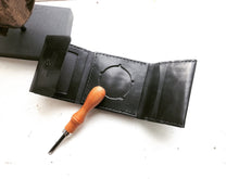 Load image into Gallery viewer, Trifold Full Grain Leather Police Shield Badge Wallet with Custom NYPD Shield Cutout