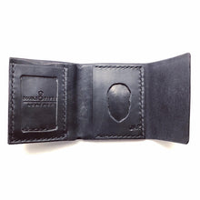 Load image into Gallery viewer, Bifold Full Grain Leather Police or Firefighter Shield Wallet with Custom Badge Cutout