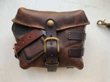 Load image into Gallery viewer, Men's Small Masculine Leather Satchel Bag with MOLLE
