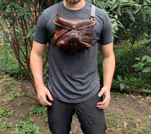 Load image into Gallery viewer, Men's Small Masculine Leather Satchel Bag with MOLLE