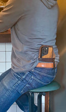 Load image into Gallery viewer, Inside the Waistband Leather Phone Holster Case with Belt Clip (fits all phone sizes + cases)