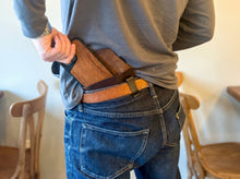 Load image into Gallery viewer, Inside the Waistband Leather Phone Holster Case with Belt Clip (fits all phone sizes + cases)