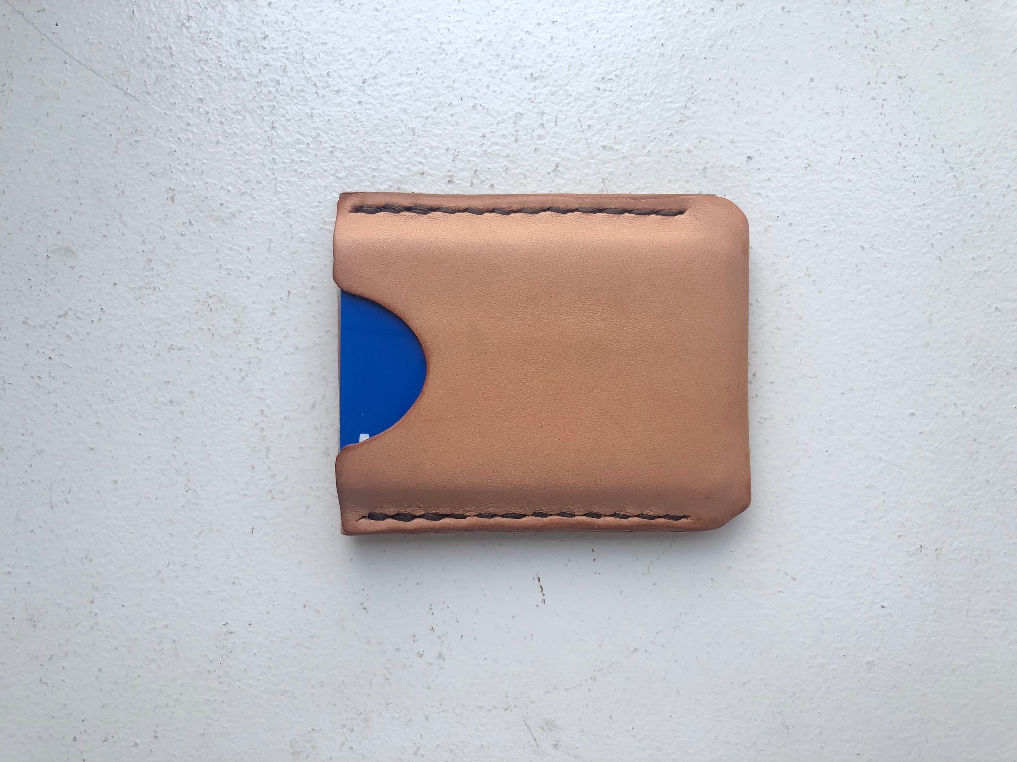 Thinnest, Most Minimal Leather Card Sleeve Wallet with Unfolded Cash P Double Rivet Leather Thinnest, Most Minimal Leather Card Sleeve Wallet with Unfolded Cash P Double Rivet Leather