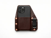 Load image into Gallery viewer, Inside the Waistband Leather Phone Holster Case with Belt Clip (fits all phone sizes + cases)