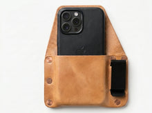 Load image into Gallery viewer, Inside the Waistband Leather Phone Holster Case with Belt Clip (fits all phone sizes + cases)