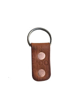 Load image into Gallery viewer, Double Rivet Leather Key Fob Keychain