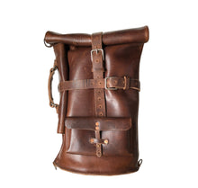 Load image into Gallery viewer, Double Roll Top Leather Duffel medium Horween leather bag