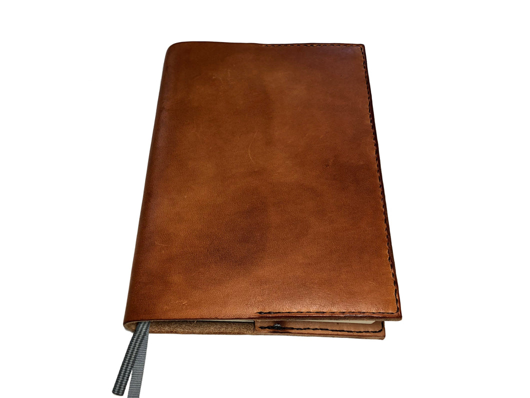 Leather Notebook Journal Cover for A5 sized Leuchtturm 1917, Moleskine, and other custom sizes in Full Grain Leather