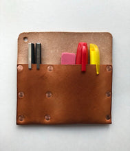 Load image into Gallery viewer, Large Leather Instrument Caddy Sleeve for Pens, Phone, Markers and other Tools