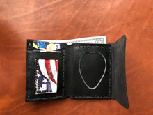 Load image into Gallery viewer, Bifold Full Grain Leather Police or Firefighter Shield Wallet with Custom Badge Cutout