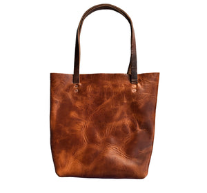 Horween Full Grain Leather Tote Bag with custom insert
