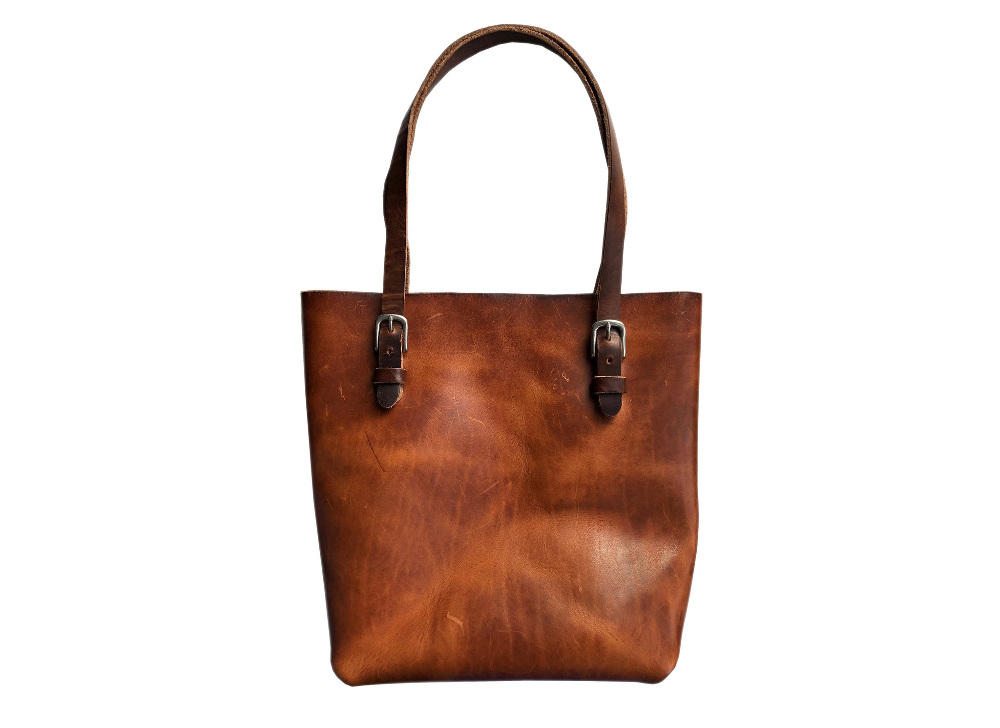 Tall Leather Tote Bag, Handmade Leather Tote Bags for Men & Women