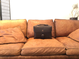 Horween Full Grain Leather Briefcase Satchel in thick leather